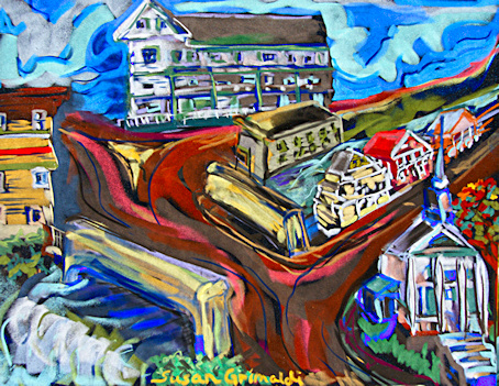 "Old Home Days" is an award winning painting shown at the VT Pastel Society's juried exhibit in the Governor's Office in Montpelier, December, 2010.